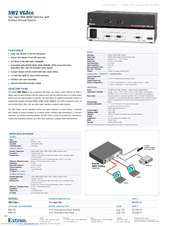 Extron electronics Extron SW 2 VGAcc Specifications