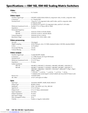 Extron electronics ISM 182 Specifications