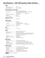 Extron electronics SVS 100 Specifications
