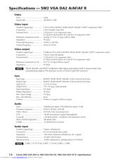 Extron electronics SW2 VGA DA2 AF R Specifications
