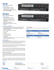 Extron electronics TPX 88 Brochure & Specs