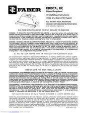 Faber CRISTAL HC Installation Instructions Manual