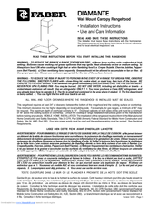 Faber DIAMANTE Installation Instructions Manual