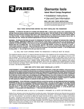 Faber Diamante Isola Installation Instructions Manual