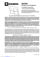 Faber Matrix Installation Instructions Manual