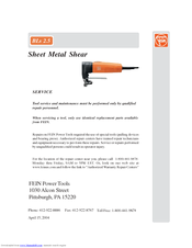 Fein Sheet Metal Shear BLs 2.5 Parts List