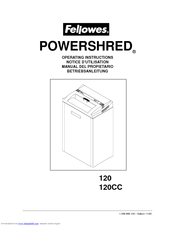 Fellowes 120 Operating Instructions Manual