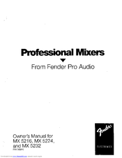Fender MX 5216 Owner's Manual