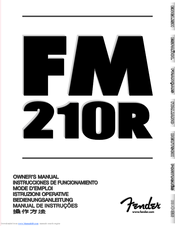 Fender FM 210R B Owner's Manual