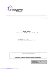 FieldServer Canatal Satchnet Driver FS-8700-59 Driver Manual