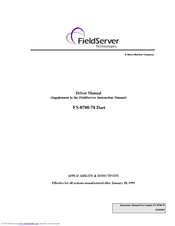 FieldServer Dart FS-8700-78 Driver Manual