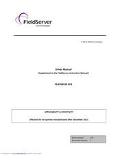 FieldServer FS-8700-03 DF1 Driver Manual