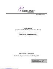 Fieldserver Data Aire (DAP) FS-8704-49 Driver Manual