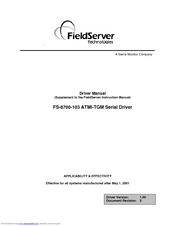 FieldServer FS-8700-103 Driver Manual