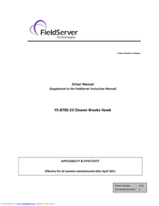 FieldServer FS-8700-23 Driver Manual