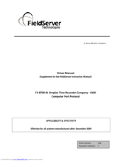 Fieldserver FS-8700-41 Driver Manual