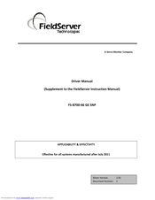 Fieldserver FS-8700-66 Driver Manual