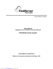 FieldServer FS-8700-84 Driver Manual