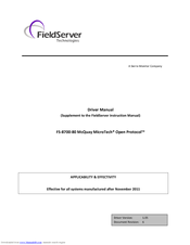 FieldServer FS-8700-80 Driver Manual