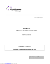 Fieldserver FS-8704-12 Driver Manual
