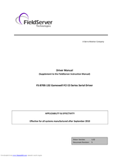 FieldServer Gamewell FS-8700-132 Driver Manual