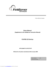 Fieldserver Genisys FS-8700-133 Driver Manual