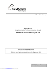 FieldServer Honeywell Zellweger IR-148 Driver Manual