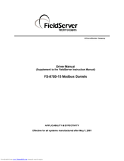 Fieldserver Modbus Daniels FS-8700-15 Driver Manual