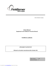 Fieldserver LonWorks FS-8700-21 Driver Manual