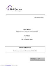 FieldServer Profibus FS-8700-113 Driver Manual
