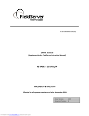 Fieldserver FS-8704-14 Driver Manual