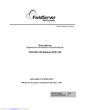FieldServer Safetran SCS-128 FS-8700-128 Driver Manual