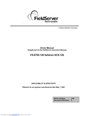 Fieldserver Safetran SCS-128 FS-8700-128 Driver Manual