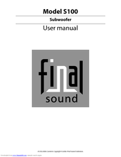 Final Sound S100 User Manual