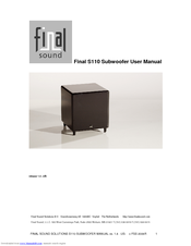 Final Sound S110 User Manual