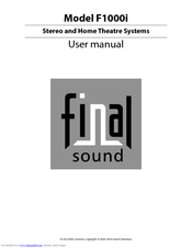 Final Sound F1000i User Manual
