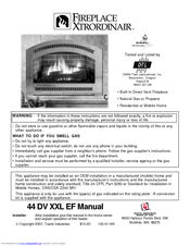 FireplaceXtrordinair 44 DV XXL EF Manual