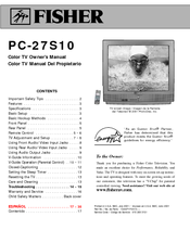 Fisher PC-27S10 Owner's Manual