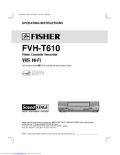 Fisher FVH-T610 Operating Instructions Manual