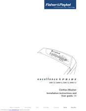 Fisher & Paykel excellence GWL12 Installation Instructions And User Manual