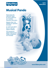 Fisher-Price Musical Panda H8872 Instruction Sheet