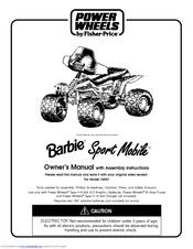 Fisher-Price BARBIE SPORT MOBILE 74557 Owner's Manual & Assembly Instructions