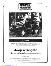 Fisher-Price POWER WHEELS 74440 Owner's Manual & Assembly Instructions
