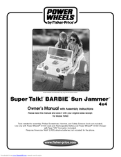 Fisher-Price SUPER TALK! BARBIE Sun Jammer 4x4 76960 Owner's Manual & Assembly Instructions