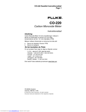 Fluke CO-220 Instruktionsblad