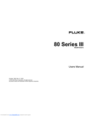 Fluke 80 Series III User Manual