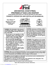 FMI Heat Majic FVF24P Owner's Operation And Installation Manual