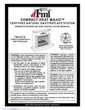 FMI COMPACT HEAT MAJIC FMH26TN Owner's Operation And Installation Manual