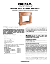 Desa W26LTF Assembly And Installation Instructions Manual