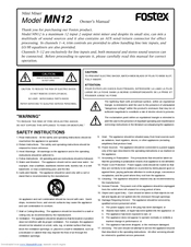 Fostex MN-12 Owner's Manual